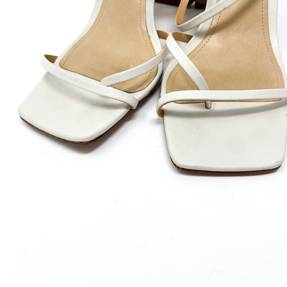 SCHUTZ Amaia White Leather Square Toe Heels - Picture 9 of 10
